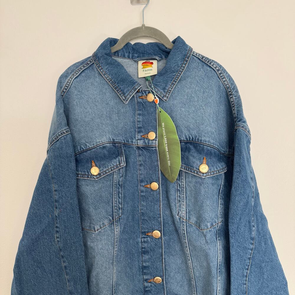 Farm Rio Denim Buttoned Jacket.  New with Tags - Picture 4 of 7